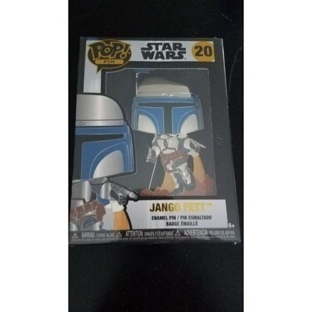 #20 Star Wars Jango Fett Funko Pop! Big Metal Enamel Pin Stand Included